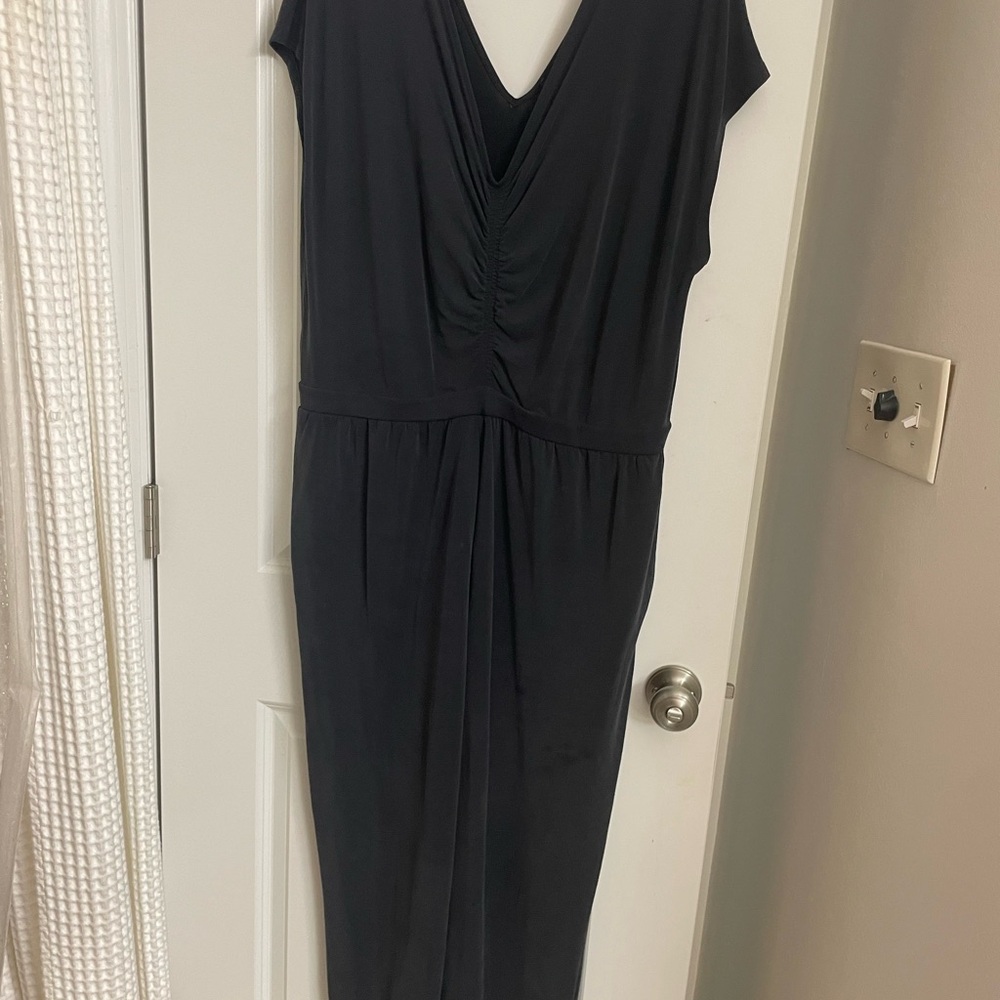 Express Charcoal Jump Suit with V-Neck and Dolman Cap Sleeves